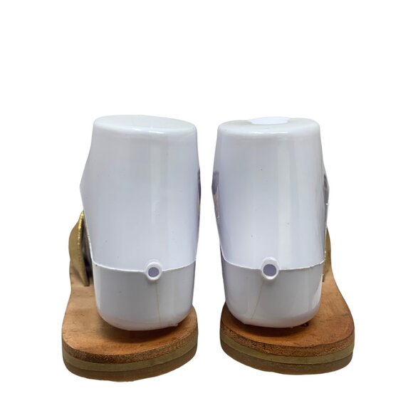 FREE PEOPLE Rio‎ Vista Gold Leather Sandal Slides - Picture 7 of 11